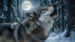 Wolf Howling at Moon