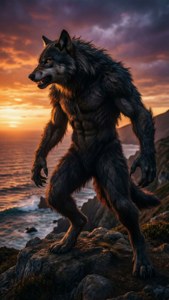 Wolf in the Sunset