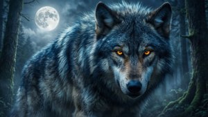 Wolf Under Moon