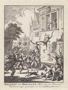 Wolfert van Borselen te Delft uit het venster geworpen en vermoord, 1299