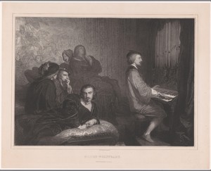 Wolfram von Eschenbach zingt en speelt orgel voor publiek