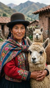 Woman and Llama