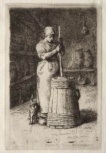 Woman Churning Butter