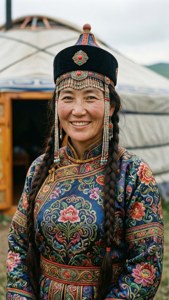 Woman in Traditional Deel