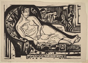 Woman Lying on a Sofa