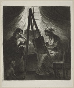 Woman Painter at Easel