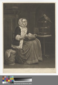 Woman Sewing, with a Parrot