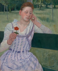 Woman with a Red Zinnia (Revery)