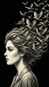 Woman with Bird Hair