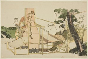 Women weaving on a loom