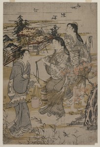 Women with Salt Pails; The Noda Tama River in Mutsu Province, from an untitled series of the Six Tama Rivers