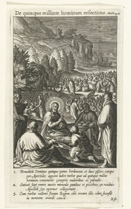 Wonderbaarlijke vermenigvuldiging van broden en vissen door Christus