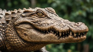 Wood Carved Alligator Head