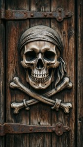 Wood Carved Skull