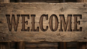 Wood Carved Welcome