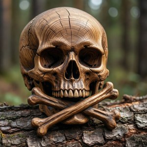 Woodcarved Skull