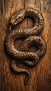Woodcarving Ouroboros Tribal