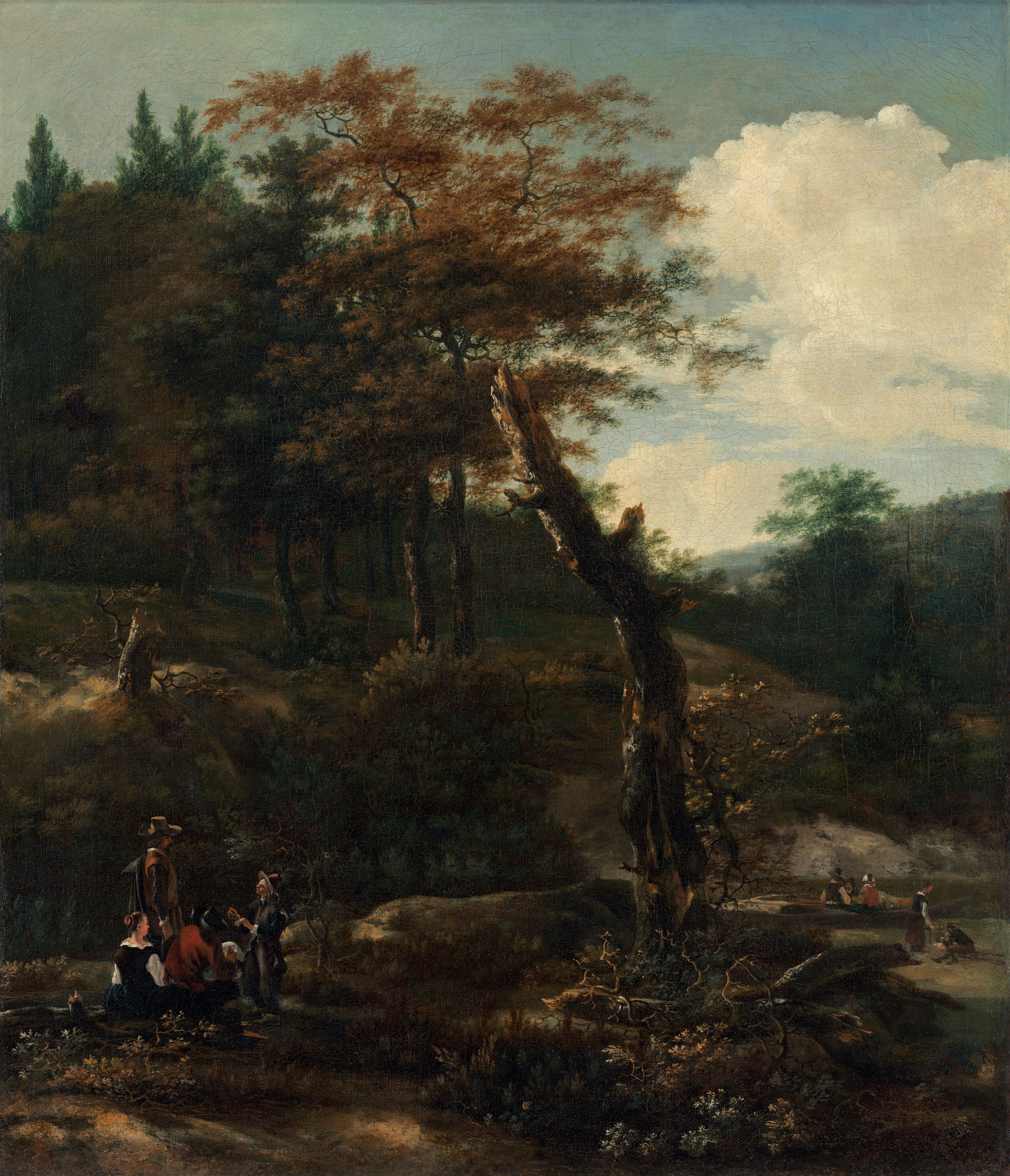 Wooded Landscape with Travelers by Adam Pijnacker