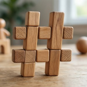 Wooden Block Hashtag