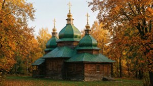 Wooden Church Autumn
