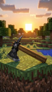Wooden Pickaxe Sunrise