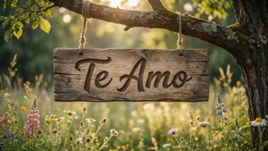 Wooden Sign Te Amo