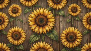 Wooden Sunflower Pattern