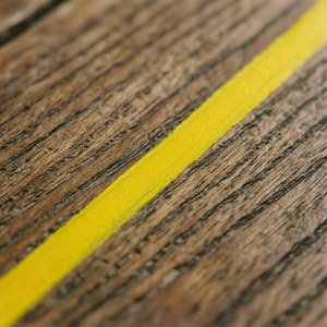 Wooden Table Yellow Line