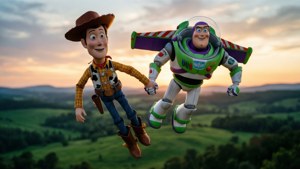 Woody and Buzz Flying