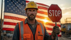 Worker at Sunset