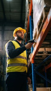 Worker Scanning Shelf