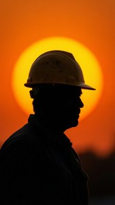 Worker Silhouette Hard Hat