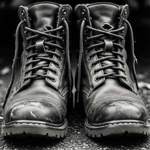 Worn Combat Boots