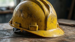 Worn Hard Hat