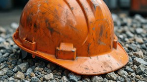 Worn Orange Hard Hat