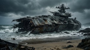 Wreckage on the Beach