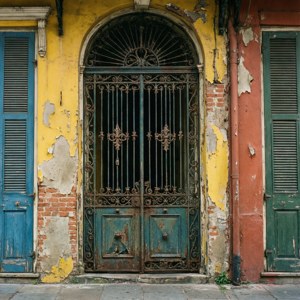 Wrought Iron and Shutters
