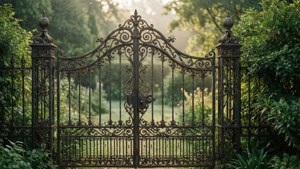 Wrought Iron Gate Elegance