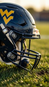 WVU Football Helmet Close-up