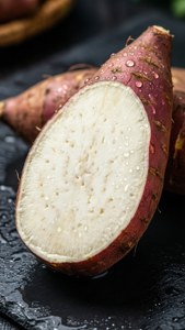 Yam Halves with Dew