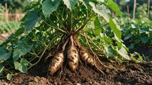 Yam Plant in Soil