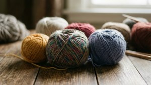 Yarn Balls on Wood