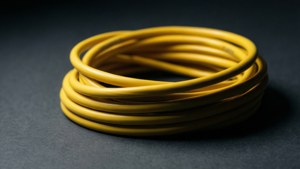 Yellow Coiled Network Cable