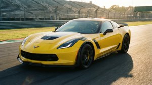 Yellow Corvette on Track
