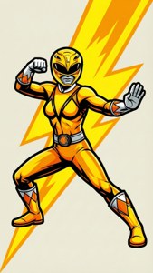 Yellow Ranger Lightning Vector