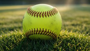 Yellow Softball on Grass