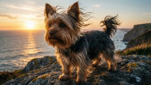 Yorkshire Terrier Sunset Cliff