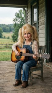 Young Dolly on Porch