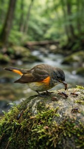Young Forager by the Stream