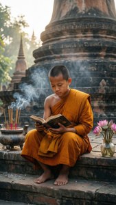 Young Monk Reading